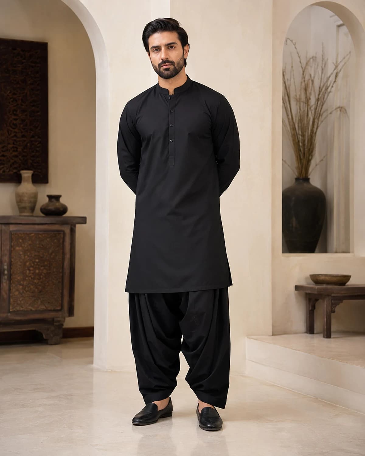 Ahad Jet Black Wash-and-Wear