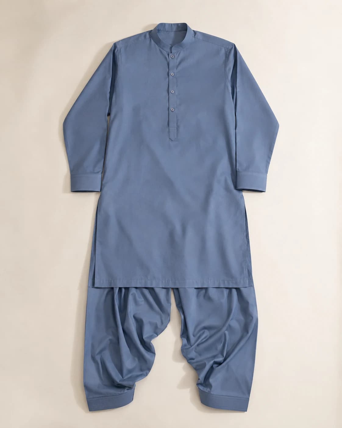 Faris Steel Blue Cotton Shalwar Kameez