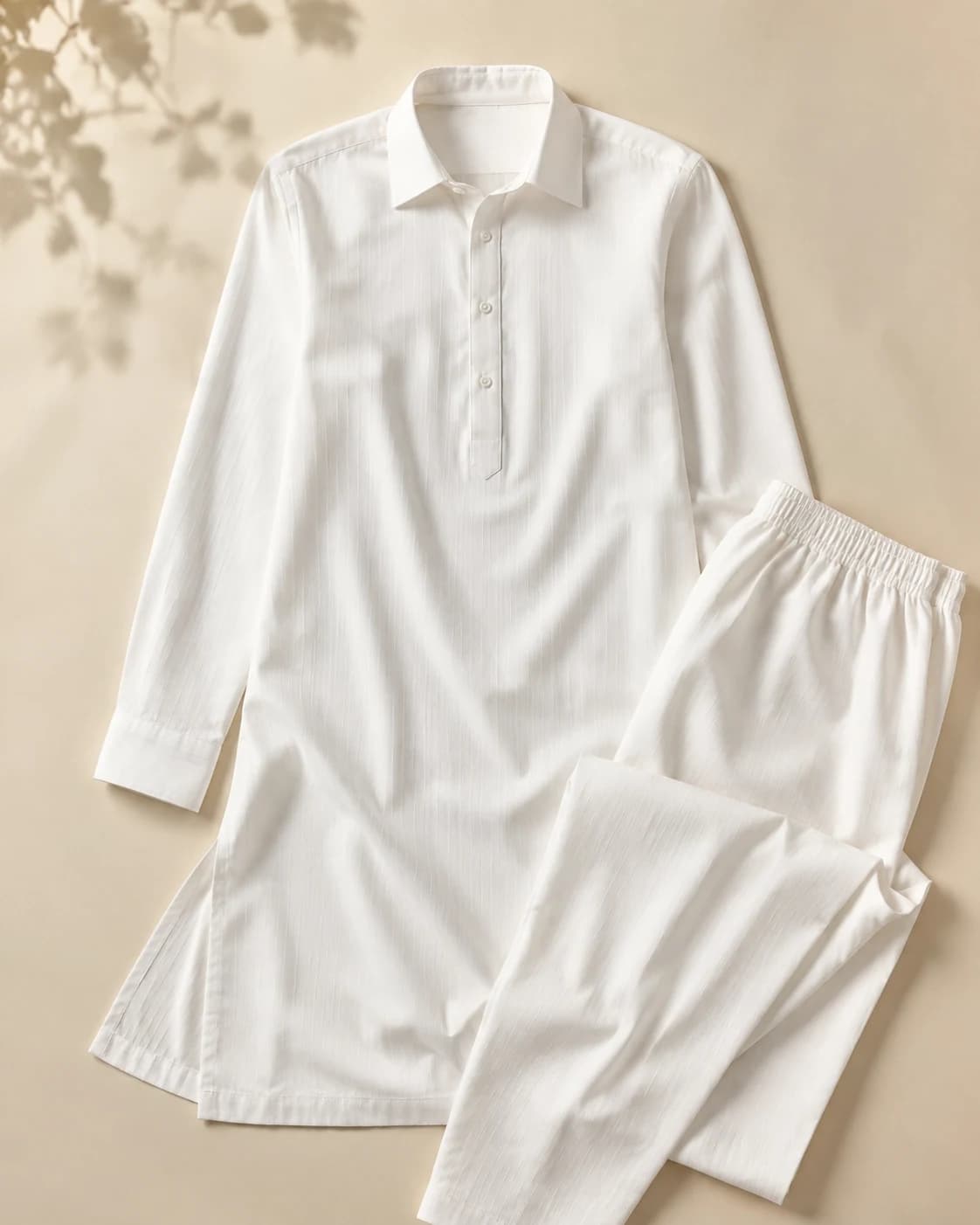 Raheel White Cotton Shalwar Kameez