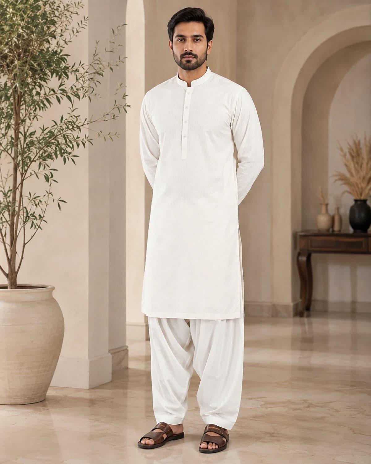 Zayn Pearl White Cotton