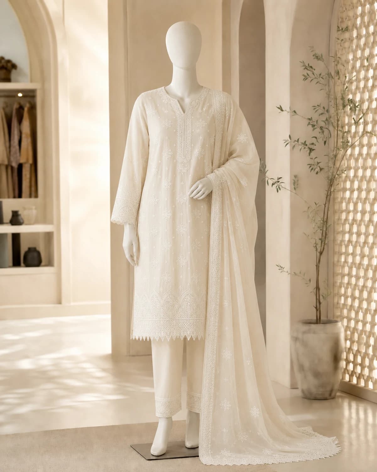 Alizeh Sky Chikankari Lawn Suit