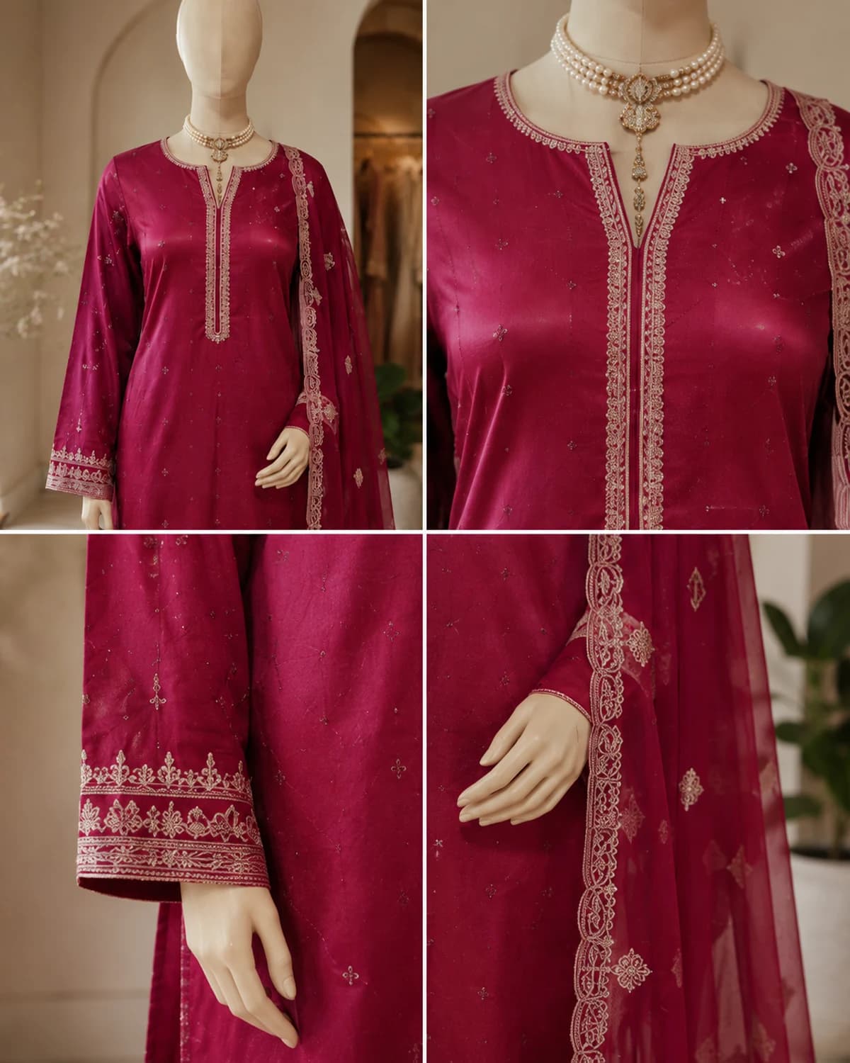 Meher Ruby Dobby Lawn Suit